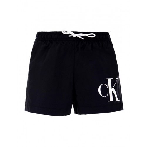 Calvin Klein ανδρικό μαγιό short σε μαύρο χρώμα με το λογότυπο της εταιρίας KM0KM01015 BEH